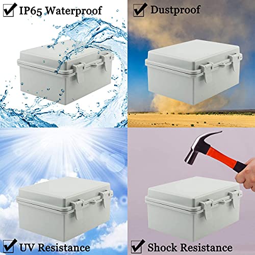 Sunnyglade ABS Plastic Dustproof Waterproof IP65 Junction Box Universal Durable Electrical Project Enclosure with Lock (3.9"x7.9"x2.8") - size: 3.9"x7.9"x2.8"