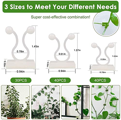 Plant Clips-Plant Climbing Wall Fixture Clips 110PCS, Invisible Clips For Climbing Plants，Self-Adhesive plant wall clips For Plant Support, Sticky Plant Fixture Clips Plant Holder For Pothos - size: White clip