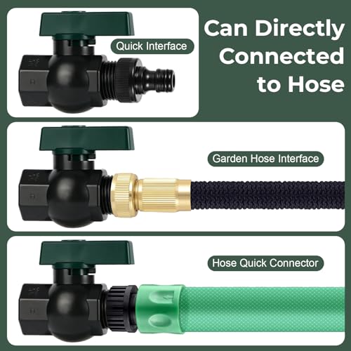 Rain Barrel Spigot Kit 3/4" GHT Garden Diverter with Bulkhead Fittings Garden Hose Faucet Thread Ball Valve for Water Adapter Tanks, Aquariums Rain Barrel Diverter Kit （2 Pack）