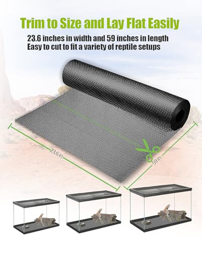 Bearded Dragon Tank Accessories, Reptile Substrate Floor for Bearded Dragon Enclosure 4x2x2, Leopard Gecko Tank Liner Mat for 120 Gallon Reptile Tank - color: Black
