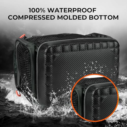 KastKing Fishing Gear & Tackle Bags - Saltwater Resistant Fishing Bags - Fishing Tackle Storage Bags - color: A4: Medium-Hoss(With (2) 3600 Trays, 15"x11"x10.25")-Blackout