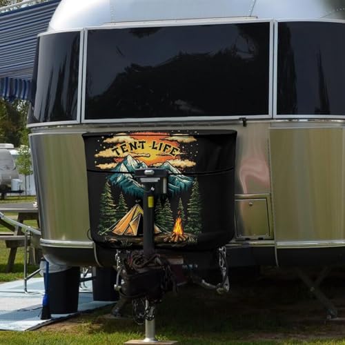 Campfire RV Propane Tank Cover Dual 20lb Propane Tank Cover,Duty Cover for RV,Trailer Travel Accessories - color: Campfire, size: Small-Double 20LB