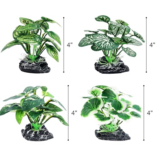 8PCS Betta Fish Tank Decorations Aquarium Decorations Artificial Plastic Plants Ornament for Hiding Fish Reptil - color: D-8pcs Set/Green