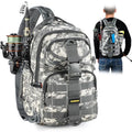 PLUSINNO Fishing Backpack Tackle Bag, Water-Resistant Backpack with Rod Holder, Ideal Shoulder Bag Gifts for Men - color: Acu Single Backpack