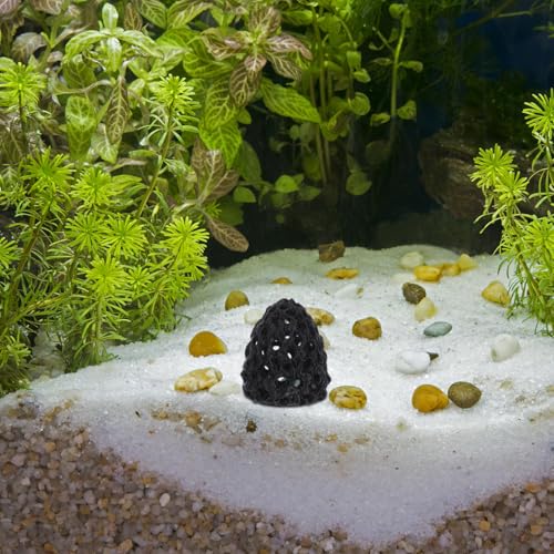 Garneck Shrimp Hide Aquarium Cave: Black Dome Shelter with Suction Cup Betta Fish Hideout Tunnel Tank Decor Ornament for Freshwater Habitat Guppy Snail Crawfish Plants Moss - color: Black