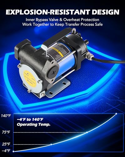 Orion Motor Tech 12V Gasoline Transfer Pump Kit, 15gpm Electric Fuel Transfer Pump with Aluminum Nozzle Carry Case for Diesel Kerosene Light Fuels, Automatic Oil Transfer Pump with Overheat Protection - color: 15GPM Gas Pump Kit