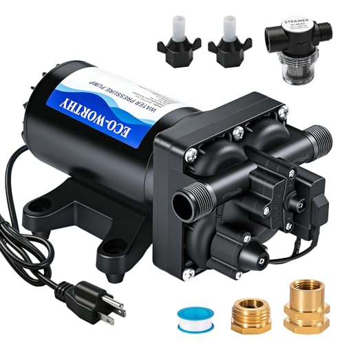 ECO-WORTHY 110V AC Fresh Transfer Diaphragm Water Pump On Demand 5.5GPM 70PSI High Pressure Water Booster Pump 110 Volt with Pressure Switch for Irrigation Garden Hose Sprinkler Home RV - size: 5.5GPM-70PSI-110V-Standard Package