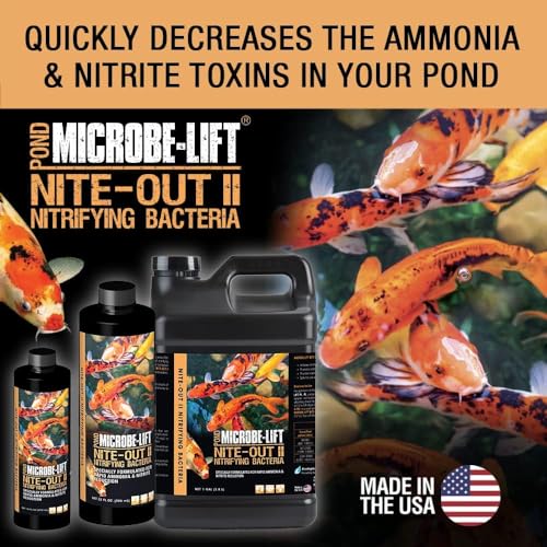 MICROBE-LIFT Nite-Out II Water Cleaner for Outdoor Ponds and Water Gardens, Rapid Ammonia and Nitrite Reduction (32 Ounces) - size: 32 Ounces