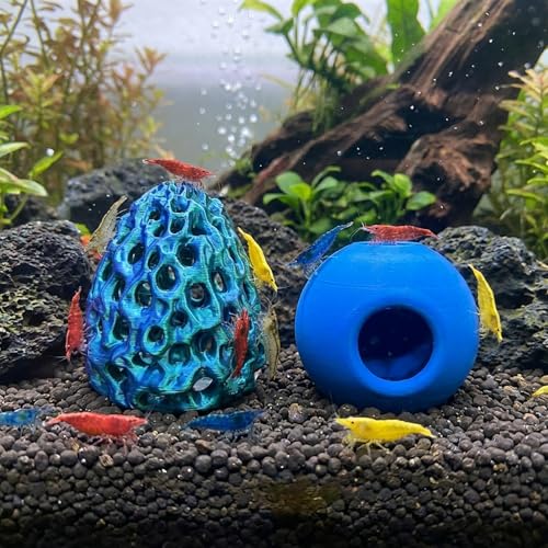 2PCS Shrimp Hides for Aquarium, Shrimp Hide and Aquarium Shrimp Hideout, Decor Caves for Shrimp Tank Accessories