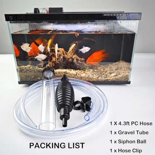 4.3ft Fish Tank Cleaner Aquarium Siphon Gravel Vacuum for Aquarium Fish Tank Changing Water Cleaning Gravel and & Sand - size: 4.3ft