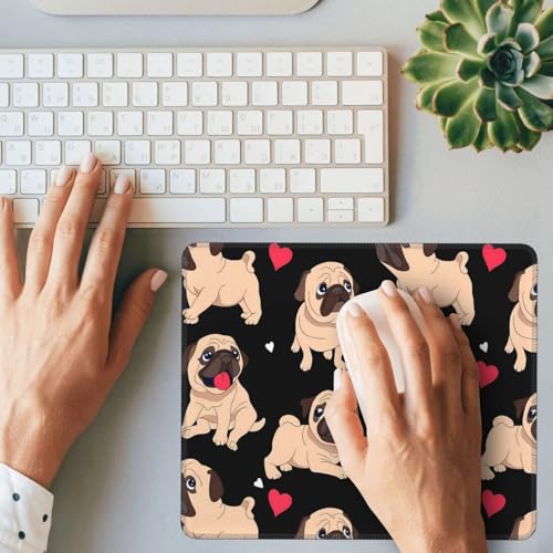 Cute Pug Fashion Mouse Pad,Pad Mousepads with Non-Slip Rubber Base for Laptop Desktop Computer, 8.3 X 10.3 in - color: Cute Pug, size: 8.3L x 10.3W inches