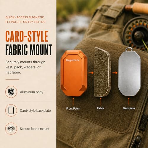 Fly Fishing Accessories Magnetic Fly Patch for Fly Fishing, Quick-Access Holder, Aluminum Card-Style Backplate, Easy Pickup with Wet Hands for Vest, Chest Pack, Waders,or Hat - color: Orange