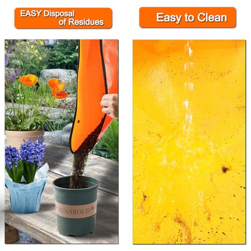 39"x31" Orange Thickened Repotting Mat for Plant Transplanting, Waterproof Tray for Potting Soil Mess Control, Portable Gardening Mat with Protective Gloves, Best Gift for Gardeners
