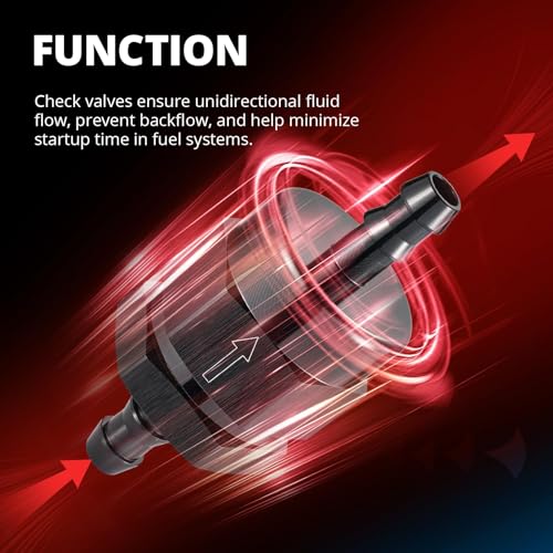 EVIL ENERGY 5/16" Check Valve, One Way Non-Return Valve Fitting Aluminum Black - size: 5/16
