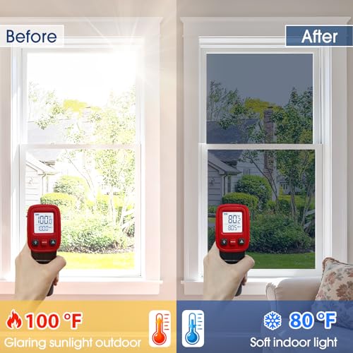 Coavas One Way Privacy Window Film, Sun Blocking Reflective Window Film See Out Not in, Heat Control Window Tint for Home, Anti UV Static Cling for Windows Glass Door (Blue, 23.6 Inch X 6.5 Feet) - color: Blue-silver, size: 23.6 x 78.7 Inch