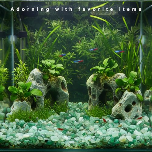 Crystal Chips Stone-Aquarium Rocks Decor,Fish Gravel,Tumbled Stone Chips for Aquascape Vase Filler,DIY Crafts,Indoor Plants - color: Green