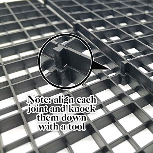 TIHOOD 4PCS Aquarium Divider Tray Plastic Grid Aquarium Egg Crate Light Diffuser, Fish Tank Divider Filter Bottom Isolation with 8PCS Sucker Clip