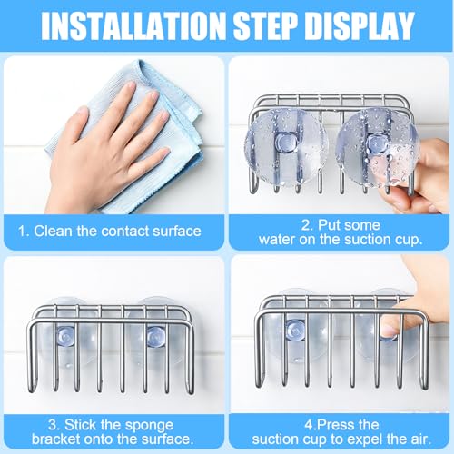 1 Pcs No Drill Wall Mounted Rack with Suction Cups for Aquarium Decoration Bathroom Kitchen Display Storage Organizer(Silvery) - color: Silvery-1pc
