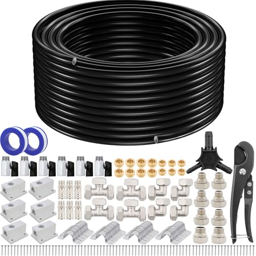 Compressed Air Piping System, 3/4 Inch x 200 FT Black HDPE Pipe,Aluminum Wall Outlet Blocks, Rapid Air Compressor System Accessories and Air Line Kit for Shop,Garage - size: 200FT