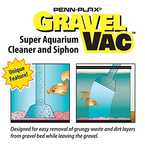 Penn-Plax Gravel Vacuum for Aquariums | Make cleaning and tank maintenance quicker and easier (GV24) 24"