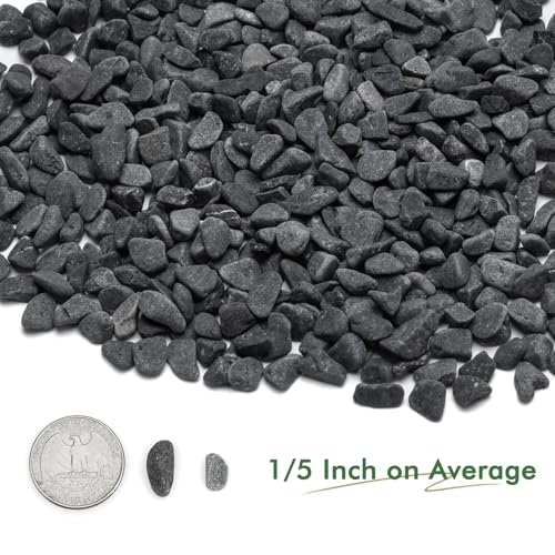 Mr. Fireglass Natural Decorative Gray Bean Pebbles, 1/5" Gravel Size River Rocks for Plants, Garden, Landscaping, Aquariums and Outdoor Decor (5-lb Bag) - color: Gray, size: 5 Pounds