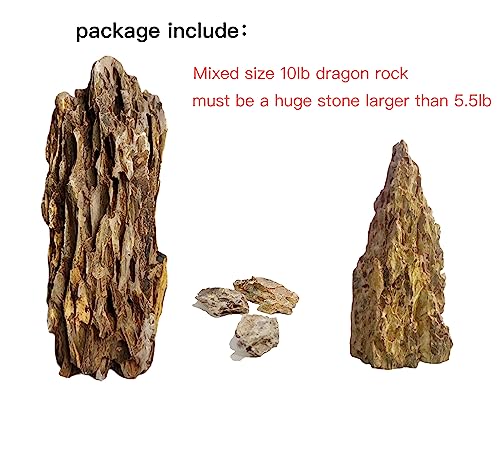 Natural Dragon Rock Carefully Selected Mixed Sizes, Decorative Aquarium Rocks, Aquarium Stones for Fish Tank (10lb-Extra Large) - size: 10lb-Extra large