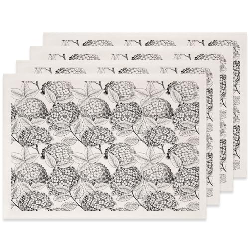 SUPERDANT 4PCS Flowers Underglaze Paper Transfer Hydrangea Transfer Papers for Clay Ceramic Porcelain Under Glaze Transfers for Pottery Enamel Decals Black Underglaze Decal Handcrafted Gifts - style: Hydrangea
