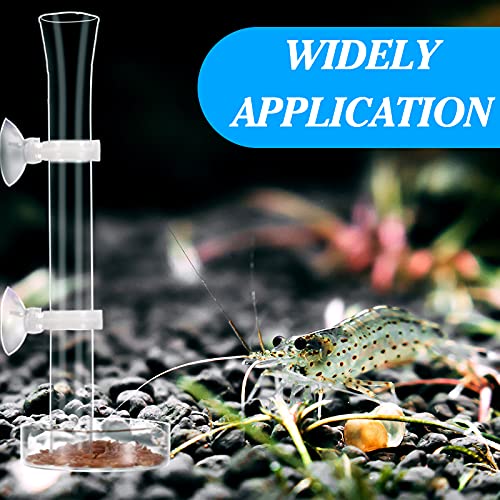 Chengu 3 Pieces Shrimp Feeding Tube and Dish Set, 8 Inch Glass Shrimp Feeder Tube and 2 Aquarium Dish Bowl Fish Tank Feeding Supplies for Fish Tank Aquarium - size: 8" + 2 Tray