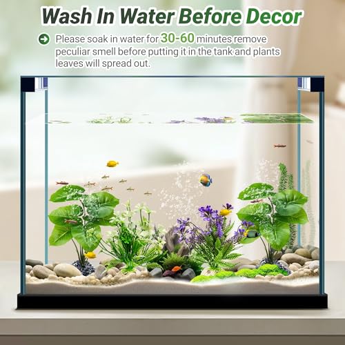 GOZILLA Fish Tank Plants, Reptile Artificial Plastic Plants, Reptile Plants for Terrarium, Aquarium Decorations Resin Pedestal Ornaments for Fish Tank Accessories Set.(4PCS/C-Set) - color: 4 Pcs/ C Set