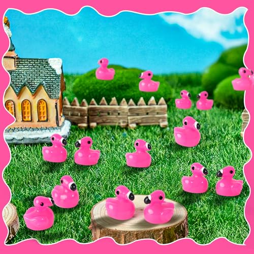 BeadRiver 240PCS Mini Flamingo Resin Ducks Set Miniature Flamingo Gifts Tiny Animal Figurines Toy Bulk for Garden Decor DIY Craft Micro Landscape Fairy Party - style: 240 Pcs Mini Flamingo