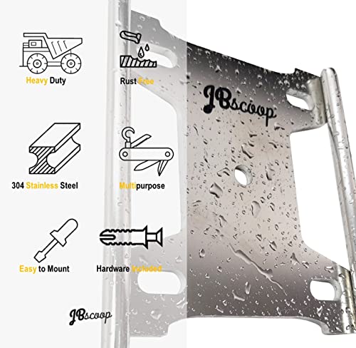 JBscoop Garden Hose Holder, Stainless Steel Wall Mount for Water Hose & Extension Cords, Heavy Duty & Rust Proof