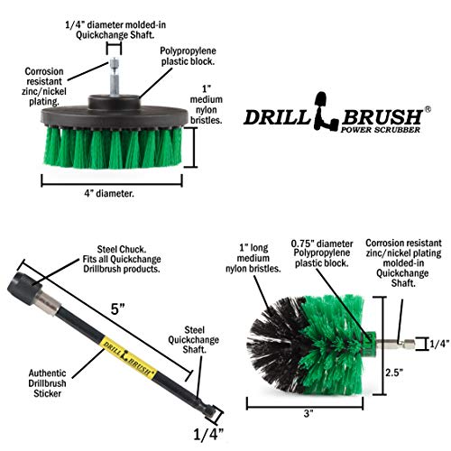 Drill Brush Kitchen Accessories - Kitchen Cleaning Extension Kit - Kitchen Sink Hard Water Remover - Kitchen Cleaning Supplies - Oven Scrubber Brush Set - Countertop Cleaning Brush - Household Brush - color: Green
