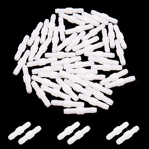 uxcell 50Pcs 3mm Inner Dia White Plastic Joiner Air Water Fuel Hose Tube Connector