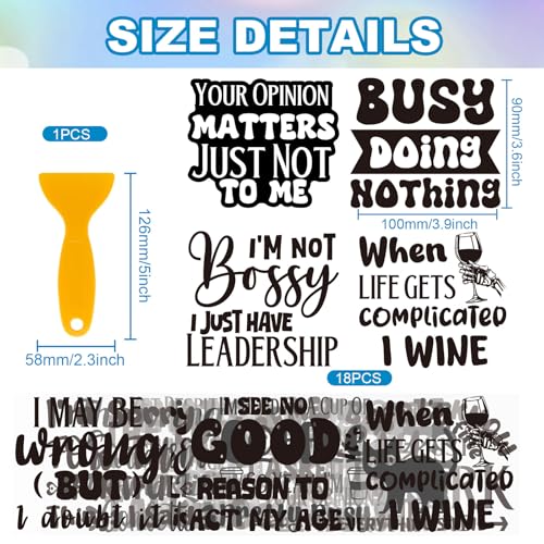 GLOBLELAND 18 Sheets Funny Sarcasm Silhouette Transfer Stickers 3.9x3.6inch Sasquatch Decals Stickers Humorous Text Rub on Transfer for Furniture Vase Glass Mason Jar Decorations Art Crafts - style: Sasquatch