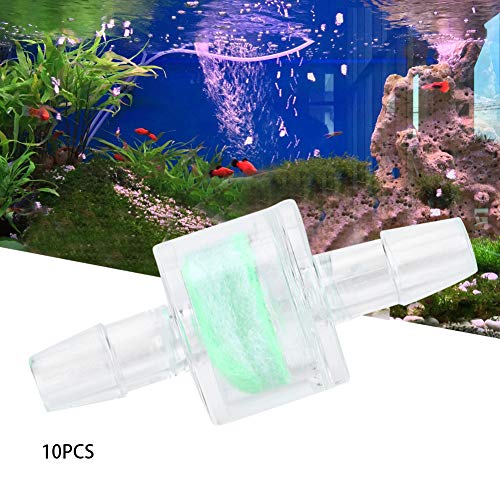 Aquarium Check Valves 10 PCS Plastic ABS 8mm Green for Air Pump, Non Return Valve for Fish Tank Silicone Tube Filtration