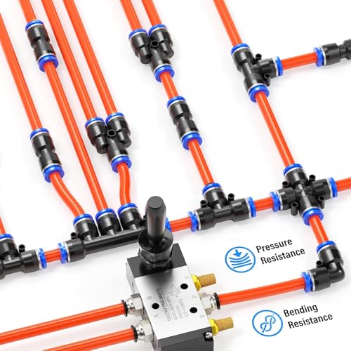 TAILONZ PNEUMATIC Orange 6mm OD 4mm ID Polyurethane PU Air Hose Pipe Tube Kit 32 Meter 100ft - color: Orange, size: 6mm OD/100ft/32m
