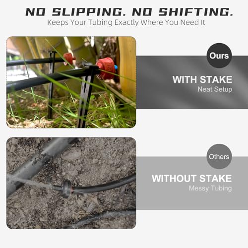100 Pack Drip Irrigation Stakes for 1/8" to 1/4" Inch Drip Irrigation Tubing Hose Irrigation Support Stakes 5.79" H Suitable for Raising the Height of Drip Emitters/Heads or Drip Irrigation Parts - size: 100PCS Drip Irrigation Stakes