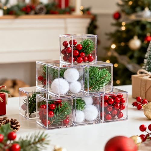 Acrylic Box Small Clear Box with Lid Jewelry Storage Boxes Acrylic Square Cube for Candy - size: 1.8 x 1.8 x 1.8 Inch