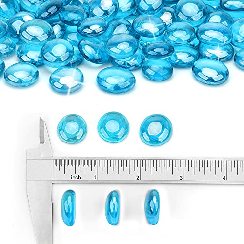 Stanbroil 10-Pound Fire Glass Beads - 1/2 inch Luster Fire Glass Drops for Fireplace Fire Pit | Gas Log Sets | Landscaping | Fish Tank, Caribbean Blue Luster - color: Caribbean Blue