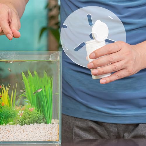 Clear Aquarium Lid: Rimless Acrylic Fish Tank Top Cover, Cat-Proof Anti-Jump Aquarium Hood Terrarium Lid with Holes Feeding Betta, Reptiles, 20cm/8in Dia.