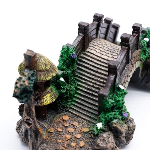 Resin Arch Bridge Aquarium Ornament - Miniature Garden Decor for Fish Tank, Terrarium & Fairy Garden, Durable Artificial Bridge Model for Indoor/Outdoor Landscape Accessories