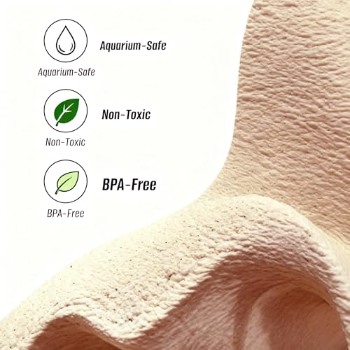 Aquarium & Terrarium Corner Cave Faux Mangrove Root Hideout for Fish, Shrimp, Geckos, Snakes, Natural-Look Reptile Tank Decor in Textured Root Style, Desert Tan, PLA Material, 7.5''x7.5''x4''