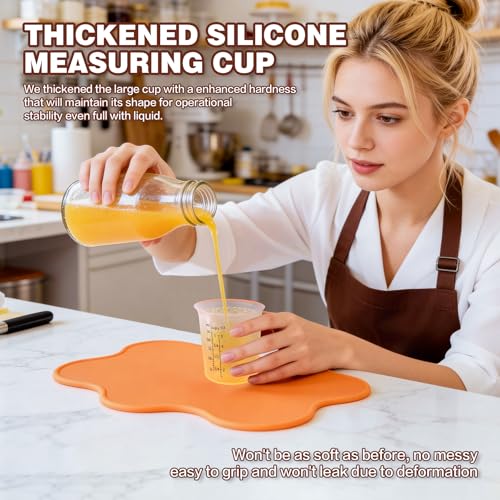 1Cup/250ml Silicone Measuring Cups 4-Pack Set, Reusable 8oz Silicone Cups Set for Prepping Cooking Baking, Melting Butter Chocolate Dishwasher Microwave Safe Baking Supplies - color: 4*250ml