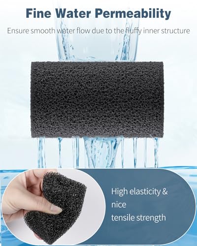 Pawfly 12 Pack Pre-Filter Sponge, Aquarium Filter Sponge 0.8" Intake Sponge Foam Roll for Small Fish Shrimp Fry Fish Tank Covers Accessories