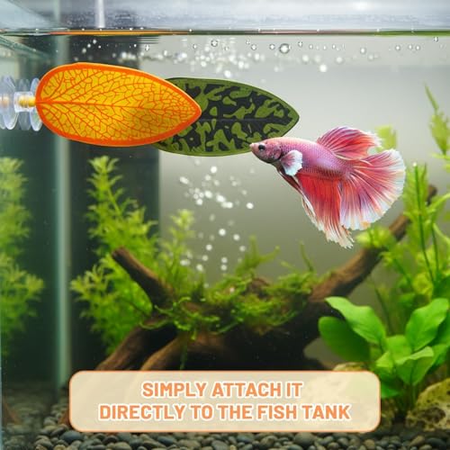 5PCS Betta Hammock Set, Beta Fish Tank Decor for Resting and Hiding, Betta Tank Accessories with Suction Cups