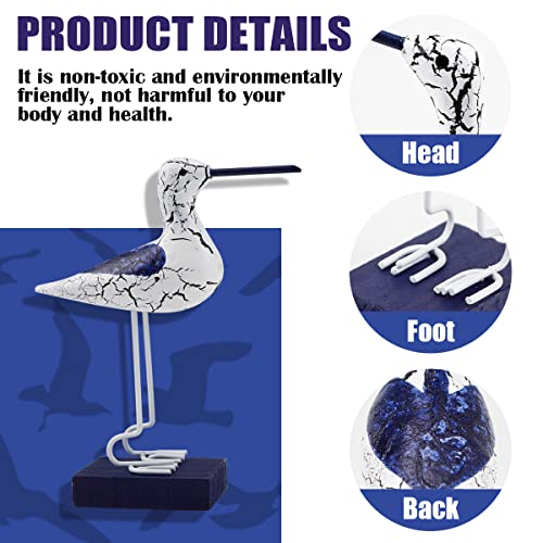FERCAISH Wooden Seabird Figurine Ornament, New Nautical Style Sea Bird Table Top Ornament for Bedroom, Living Room,Restaurant Decoration, Desktop Decor DIY Craft(3 Pcs)