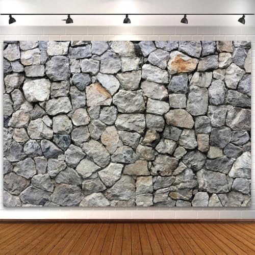 10x6.5ft Stone Wall Backdrop Natural Rock Wall Textured Photography Background Italy Stone House Town Ancient Palace Backdrops Vintage Garden Decoration Holiday Party Banner Rocky Fish Tank Background - size: 10x6.5ft