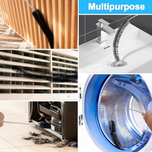 XANGNIER Dryer Vent Cleaner Brush,Flexible Clothes Dryer Lint Brush,Dryer Lint Trap Cleaning Tool,Laundry Room Essentials Lint Remover Accessories,Refrigerator Coil Brush,Household Cleaning Supplies - color: Black