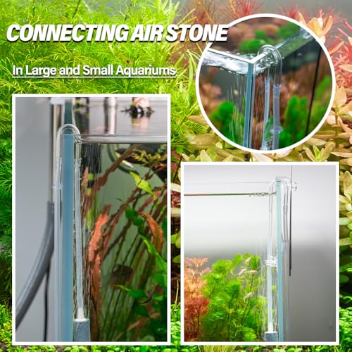 LINLAN 2-Piece Aquarium Glass U-Tube Connector, Anti-Kink Design,for 5/16 inch (4mm) ID Air Hose,Fits Air Pumps & CO2 Diffusers，Accessory for Rimless Aquariums - size: 2 PCS Glass