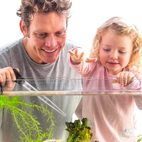 Luxshiny Aquarium Fish Tank Siphon Gravel Manual Water Sand Vacuum Tube for Household Fish Tank Cleaning and Faeces Removal, Mini Black Aquarium Sand Cleaner